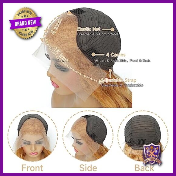 28 Inch Human Hair Lace Front Wig 180% Density Body Wave Glueless